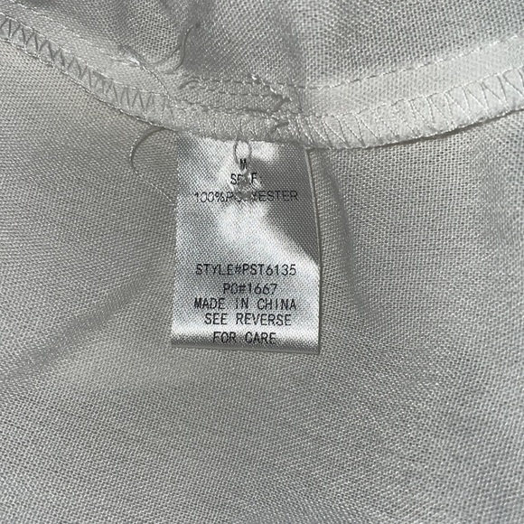 Polagram boho embroidered button down bell sleeve blouse women size medium - Picture 7 of 7